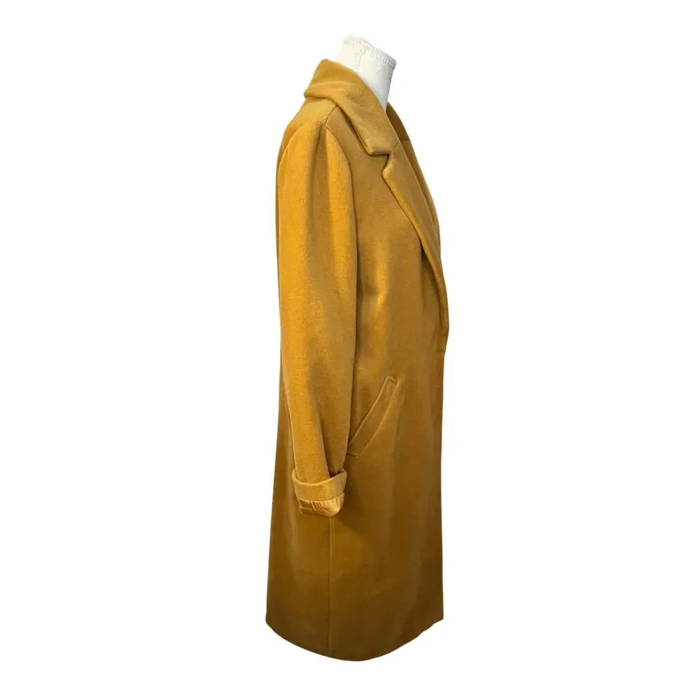 Camel Longline Over Coat Women’s Medium Minimalist Quiet Luxury 90s Old Money - Picture 4 of 16